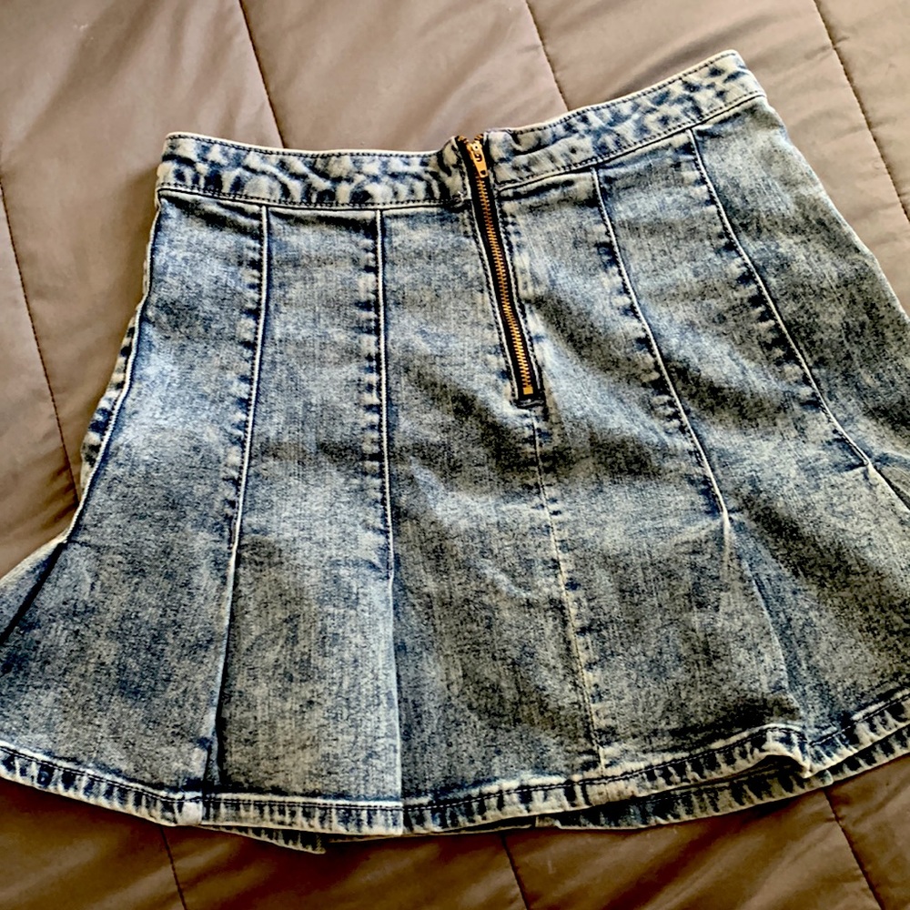 This a jean skirt nice for wearing during summer